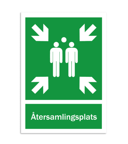 skylt återsamlingsplats