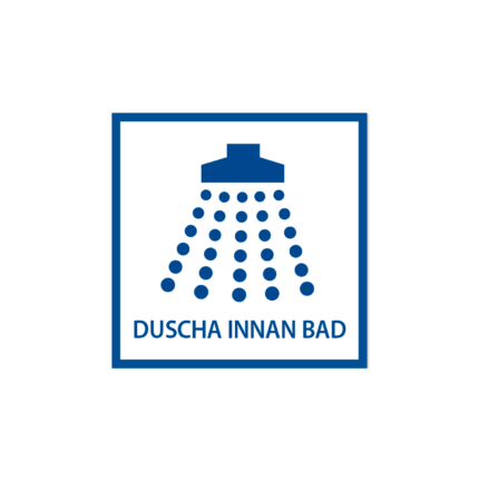 skylt duscha innan bad