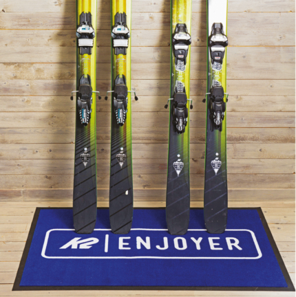 Entrématta med eget tryck